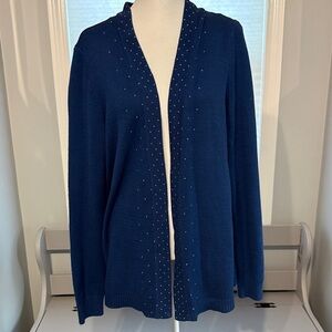 Ann Taylor Blue Cardigan with Sparkling Accents
